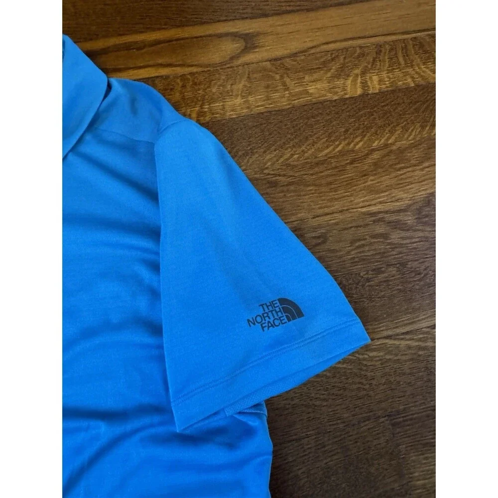 The North Face FlashDry Polo Shirt Mens Size Small Blue Short Sleeve Golf Hiking